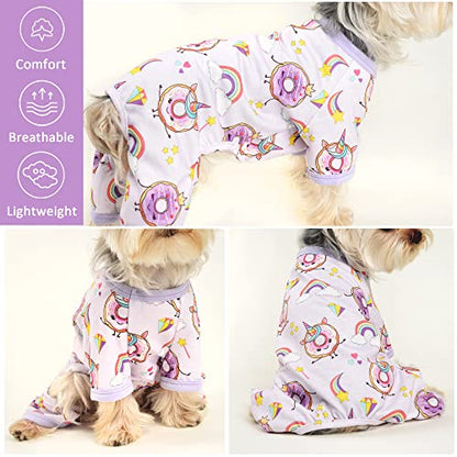 Dog Pajamas for Small Dogs, Soft Thin Pjs Jammies Cat Doggie, Summer Pet Cute Puppy Clothes Outfits Dogs Boy Girl(Donut, XS) - color: Donut, size: X-Small (Chest 11.8 in)