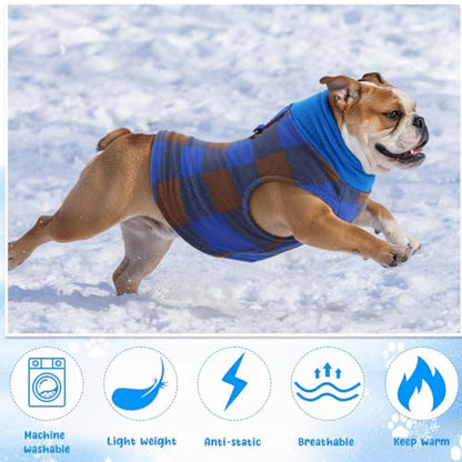 Reginary 10 Pack X-Large Dog Sweaters Fleece Pet Dog Clothes with Leash Ring Soft Warm Winter Puppy Plaid Shirt(Bright) - size: X-Large,11-15.4 lb, style: Bright