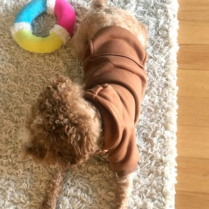 Jecikelon Winter Dog Hoodie Sweatshirts with Pockets Warm Dog Clothes for Small Dogs Chihuahua Coat Clothing Puppy Cat Custume (Coffee, X-Small) - color: Coffee, size: X-Small