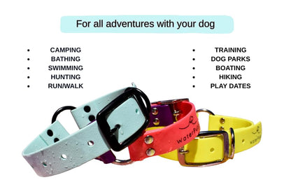 Heavy Duty Waterproof No Smell Dog Collar, Stronger Than Leather, for Active Dogs, Bathing, Dog Parks, Beach, Lake, Trails, Easy on Skin & Fur (Pink/Purple, Large) - color: Pink/Purple, size: Large