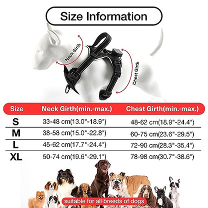 Light Up Dog Harness - No Pull Led Dog Harness Rechargeable Glow Vest for Night Walking Adjustable Sizes - color: Black-Red, size: L