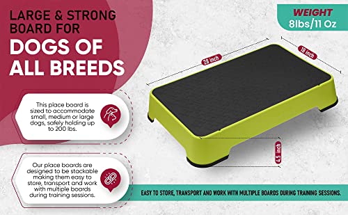 HUNTMARK Dog Training Place Board - Durable Hunting Dog Training Platform - Non-Skid Surface and Nonslip Feet - Stackable, Portable Agility Platform - Modern Puppy Trainer Equipment (Optic Yellow) - color: Optic Yellow