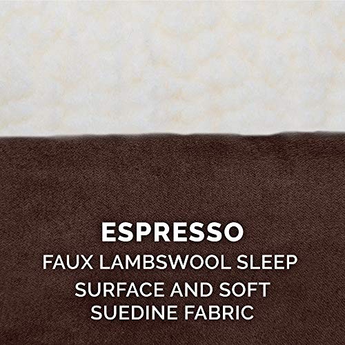 Furhaven Replacement Dog Bed Cover Sherpa & Suede Mattress, Machine Washable - Espresso, Small - color: Sherpa & Suede (Espresso), size: Small (Pack of 1)