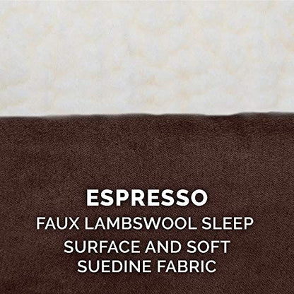 Furhaven Replacement Dog Bed Cover Sherpa & Suede Mattress, Machine Washable - Espresso, Small - color: Sherpa & Suede (Espresso), size: Small (Pack of 1)