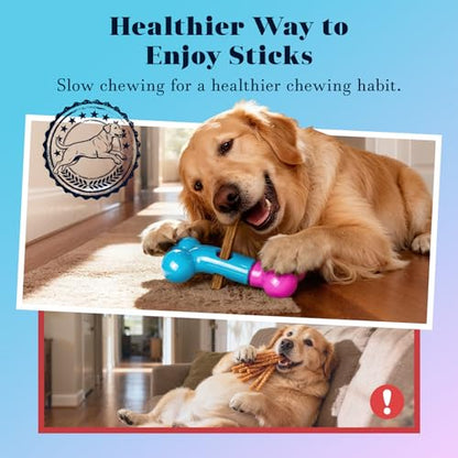Bully Stick Holder for Medium/Large Dogs - Anti-Choking, Prevents Swallowed Ends - Nylon Dog Chew Toy - Dishwasher Safe, Pink - color: Blue