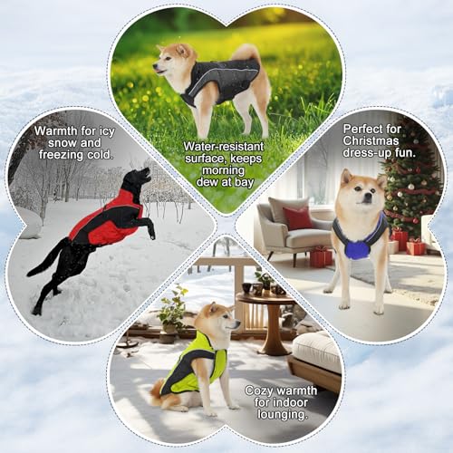 Dog Coat, Water-Resistant Dog Clothes, Warm Fleece Lining Dogs Coats, Winter Windproof Dogs Jackets with Reflective, Pet Vest for Small Medium Large Pets - 1 PCS - color: Medium Gray, size: S ( 7-15 LB | 12.59"Neck Girth )