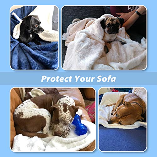Dog Blankets for Large Dogs Grey, Soft Fluffy Fleece Pet Blankets for Couch, Sofa, Dog Beds, Car Seats, Creat, Washable, 50x60 inches - color: Grey & White