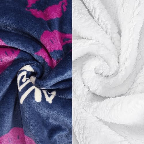 Catalonia Lips Print Sherpa Fleece Throw Blanket, Soft Mink Plush Couch Blanket, Fuzzy Fluffy Comfy Warm Throws, Comfort Caring Gift, 50x60 inches - color: Kiss Blue, size: 50"x60"