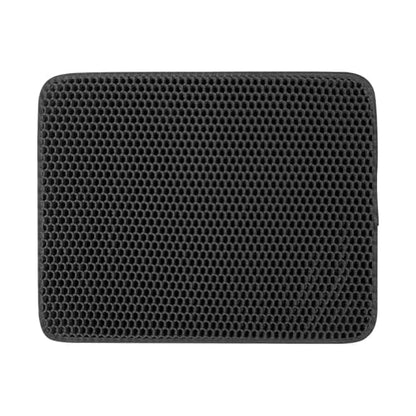 Large Cat Litter Mat with Advanced Honeycomb Double Layer Design, Urine Waterproof Easy Cleaning(Black,M-55X75cm) - color: Black, size: M-55X75cm