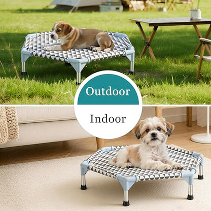 Kuntrust Elevated Outdoor Dog Bed (6 Sided Small, Triangle) - size: 6 sided Small