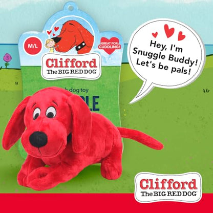 Clifford® Snuggle Buddy Plush Dog Toy | Cozy Dog Stuffed Animals Play Toy for Medium to Large Dogs | Comfort, Squeakers, Crinkle, Interactive Bonding - color: Red