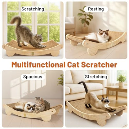 Ordora Extra Large Cat Scratcher: 31.5 inch Cat Scratch Pad&Bed Lounge for Indoor Cats - Modern Cats Furniture for Scratching and Resting - size: Extra Large scratcher