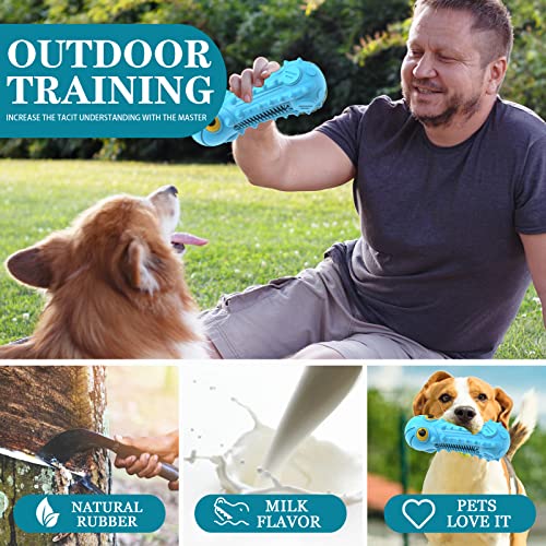 ZIKATON Dog Squeaky Toys for Aggressive Chewers, Durable Chew Toys for Large Medium Breed Dog, Dog Toys, Tough Durable Dogs Toys with Natural Rubber - color: Bule Octopus