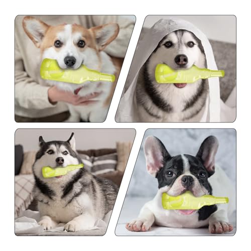 Water Bottle Dog Toy,Dog Toys for Aggressive Chewers,Water Bottle with Tennis Ball,Suitable for Small and Medium Pets to Exercise Outdoors(Yellow) - color: Yellow