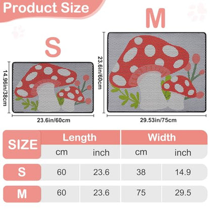 Cat Litter Mat, 24"x15" Cat Litter Trapping Mat, Double Layer Litter Mat with Non-Slip Rubber Bottom, Urine and Water Proof, Keeps Floors Clean Mushroom M - size: M(24x15in)