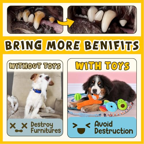 Zeaxuie 9 Pack Luxury Puppy Toys for Teething Small Dogs, Puppy Chew Toys with Cute Squeaky Dog Toys, Ball and More Rope Dog Chew Toys - color: 9 Pack (No-stuffed Fox)