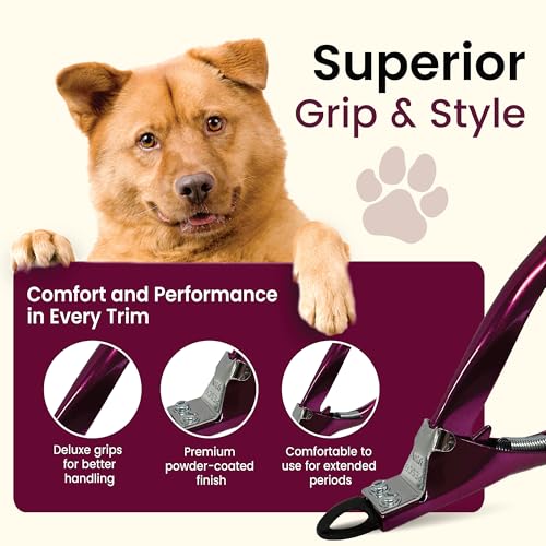 Resco Dog Nail Clippers – USA-Made Professional Guillotine Trimmer, Candy Series with Replacement Blade System – All Breeds - color: Candy Red, size: Large