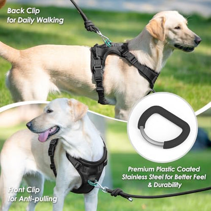 No Pull Dog Harness, Puppy Vest with Front Clip for Small Medium Large Sized Dog(Black,XS) - color: Black, size: XS(Neck:11.8-16.5", Chest:14.2-19.7")