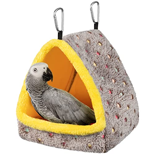 Large Winter Warm Bird Nest House, Comfortable Bird Bed for Cage with Mat, Hanging Hammock Shed Hideaway Hut Gift for Macaws African Grey Amazon Parrots - size: Large