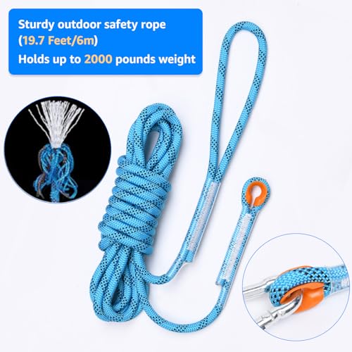 LOOBANI Spring Pole Toy for Pitbull: Bungee Tug of War Toys for Small Large Aggressive Chewers Dogs to Exercise & Muscle Building & Bite Training,Outdoor Heavy Duty Bungee Solo Tree Tugger Hanging Toy - color: Blue+White