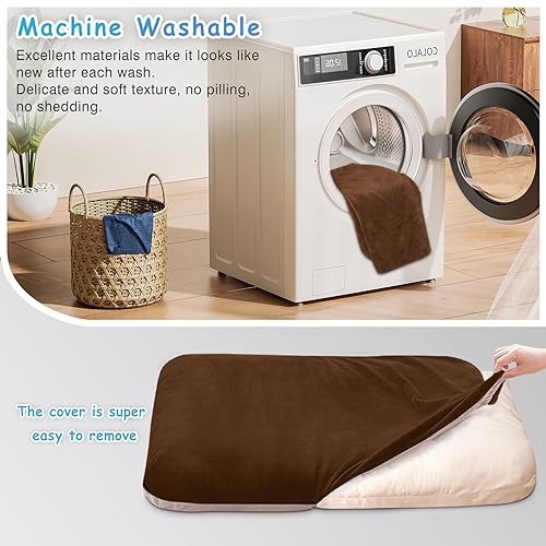 Super Soft Large Dog Bed Orthopedic Pet Beds 39 Inch Washable Anti Slip Dog Sleeping Mattress with Removable Cover, Dark Brown L - color: Dark Brown, size: 39.0"L x 33.5"W x 4.0"Th