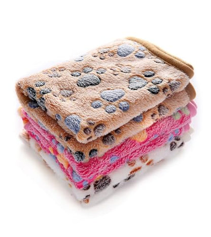 1 Pack 3 Blankets Super Soft Fluffy Premium Fleece Pet Blanket Flannel Throw for Dog Puppy Cat Paw