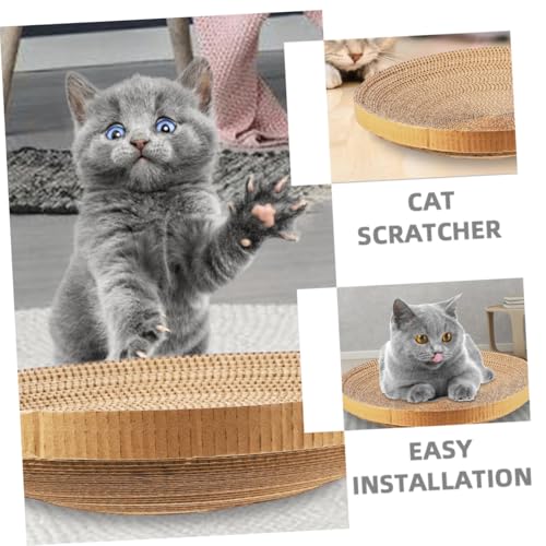 Toddmomy 3pcs Reusable Cat Scratcher Replacement Pads Wear-Resistant Corrugated Cardboard Scratch Pads for Indoor Cats Convenient Floor Scratchers