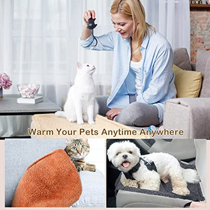 Newwiee 6 Pcs Blankets for Dogs Cats, Soft Warm Fluffy Fleece Pet Calming Blanket, Washable Flannel Throw for Small Medium Pet, Gray/Beige/Khaki(31 x 24 Inch) - size: 31 x 24 Inch