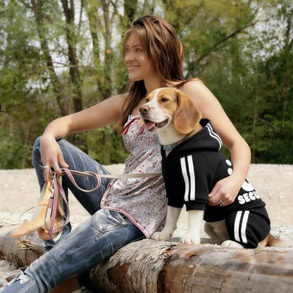 Dog Hoodie Security Clothes 4 Legs Jumpsuit Sweatshirt Hoodies Soft & Warm Dog Outfit Pullover Dog Winter Clothes Sweater for Small Medium Large Dogs Cats (Black, X-Small) - color: Black, size: X-Small