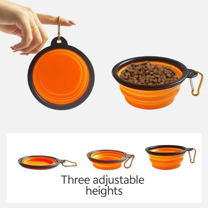 Collapsible Dog Bowls with Bottle Carrier, 1 Pack Travel Dog Water Bowl Upgraded Carabiner, One-Piece Molded Rim No Fall Off or Crack, Foldable Silicone Portable for Pets Walking Hiking 12oz,(Black) - color: Black