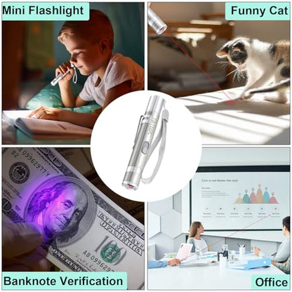 TBTeek Cat Toys, Rechargeable, 3 Light Modes & 5 Fun Patterns, Portable Interactive Kitten Pet Dog Cat Mouse Toy for Fun Chase Play Exercise - size: 1pc red light