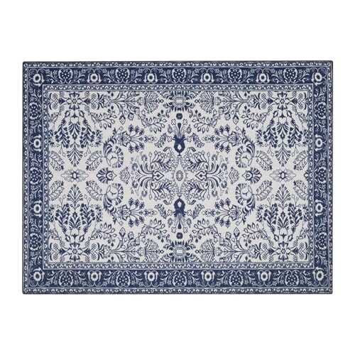 Lovewag Pets Washable Cat Litter Mat 2 PCs - Keep Litter Off Your Floors, Gentle on Paws, 36x48 Inches Large Size, Waterproof Non-Slip Reusable Compatible with Cat Box (Indigo Garden) - color: Indigo Garden, size: 36x48 inches (Pack of 2)