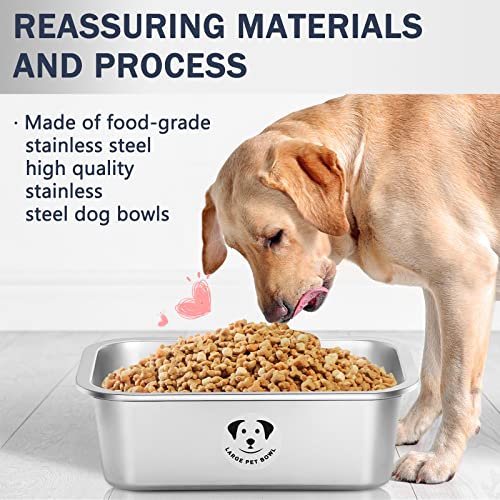 Stainless Steel Dog Bowls for Large Dogs, High Capacity Metal Dog Food Bowls, Food and Water Bowl for Large, X-Large, and Big Dogs 2.65 Gallons - color: Stainless Steel-2.65 gallons