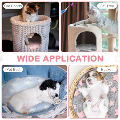 4 Pack Self Heating Cat Bed Cat Self Warming Pad with Removable Cover Extra Warm Thermal Pet Pad Washable Pet Crate Mat Anti Slip Kennel for Indoor Outdoor Pets (Star,16 x 16 Inches) - size: 16 x 16 Inches