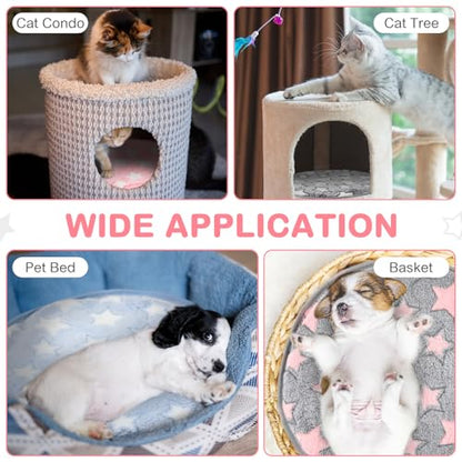 4 Pack Self Heating Cat Bed Cat Self Warming Pad with Removable Cover Extra Warm Thermal Pet Pad Washable Pet Crate Mat Anti Slip Kennel for Indoor Outdoor Pets (Star,16 x 16 Inches) - size: 16 x 16 Inches