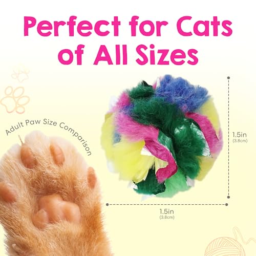 Crinkle Cat Toy Balls 12 Pack | Soft Cat Crinkle Toys for Indoor Cats & Kittens | Food-Grade Acetate Safer Than Mylar | Made in Canada - style: 12 Pack