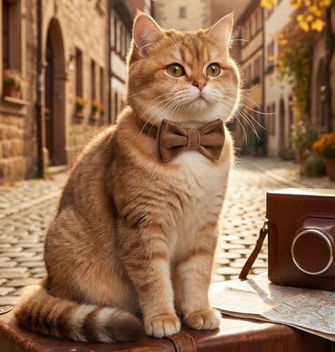 Personalized Velvet Cat Collar with Bell, Custom Engraved Name and Phone Number, Adjustable Luxury Kitten Collar, Non-Breakaway Secure ID Collar for Cats and Kittens - color: Camel, size: L