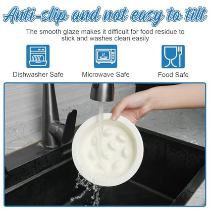 Ceramic Slow Feeder Dog Bowl 6.3inch Dog Food Dish Anti-Choking Puzzle Dogs Food Bowls Pet Slow Feeders Slows Down Eating Bloat Stop for Medium and Small Dogs and Cats