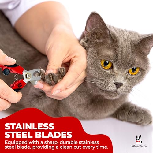 Warren London Cat Nail Clipper | Kittens Small Dogs | Stainless Steel Blade | Nail Safety Guard | Precision Grooming Tool - style: Small Nail Clippers - Cats and Small Dogs