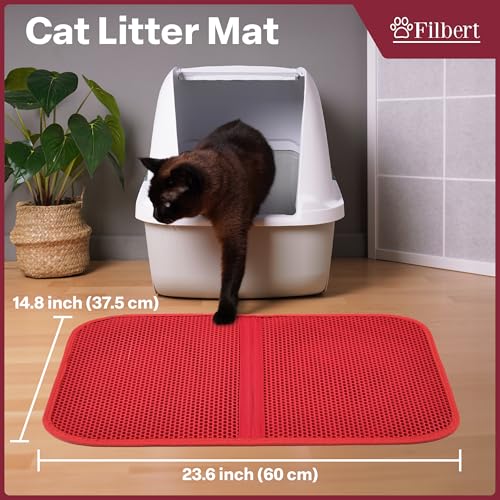 Filbert Cat Litter Mat, Foldable Cat Litter Mat, 23.6"x 14.8", Honeycomb Design, Skid-Proof, Water-Proof, Double Layer, Easy to Clean, Less Waste, Blue - color: Blue