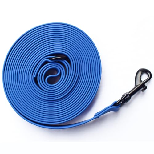 Waterproof Dog Training Leash,Long Line Heavy Duty Outdoor Recall Lead 10ft 16ft 20ft 30ft 50ft for Small Medium Large Dog (Blue, 32FT)