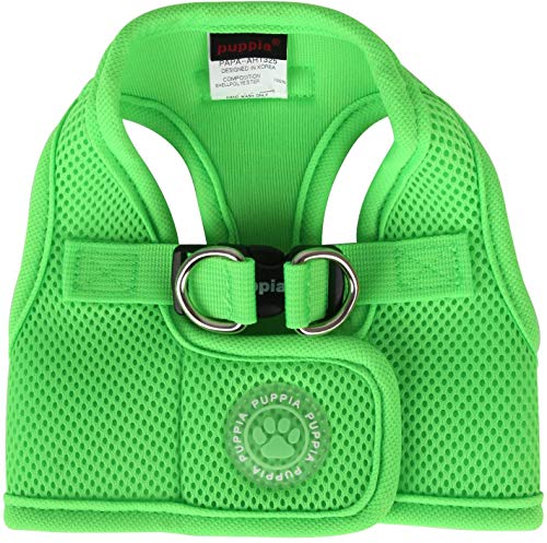 Puppia Neon Soft Vest Harness Step-in No Choke No Pull Walking Training for Small and Medium Dog, Green, X-Small - color: Green, size: X-Small, style: Neon Soft Vest Harnes