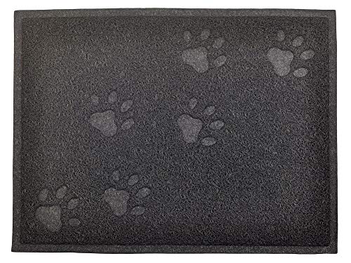 Cat Litter Box Debris Catcher Mat,Kitty Scatter Control Rug,16x12 Inches,5 Colors Available (Black) - color: Black