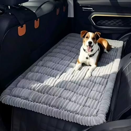 Backseat Dog Car Bed Mat, Non-Slip Travel Dog Bed for Backseat Extenders, Lightweight & Easy-to-Store, Soft Durable & Easy-to-Clean Car Seat Protector for SUVs, Trucks & Sedans (23.5" x 51")
