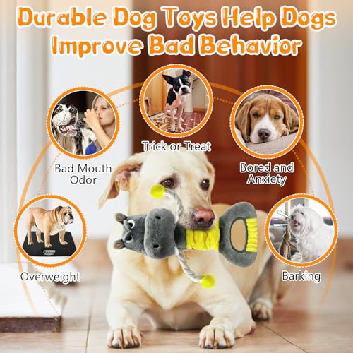 Fuufome Large Squeaky Plush Dog Toys for Small, Medium, and Large Dogs Daily Companionship, Training, Tug of War Puppy Toys to Keep Them Busy - color: Yellow