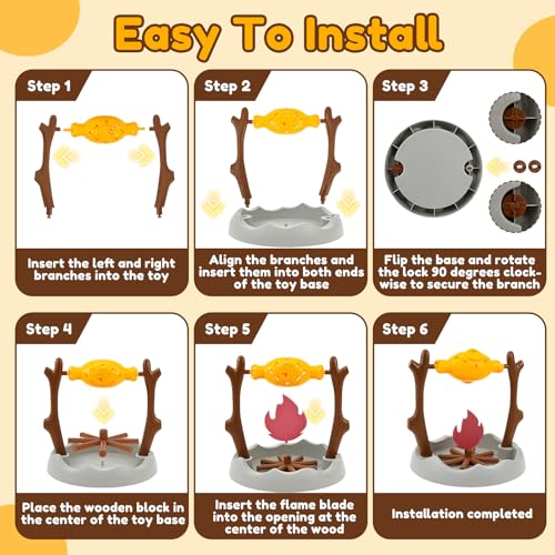 Cat Puzzle Toy - Cat Treat Dispensing Slow Feeder with 3 Dispensing Holes, Rotatable Roast and Flame Interactive Cat Treat Dispenser Toy, Enrichment Interactive Stimulation Toy for Indoor Kitty