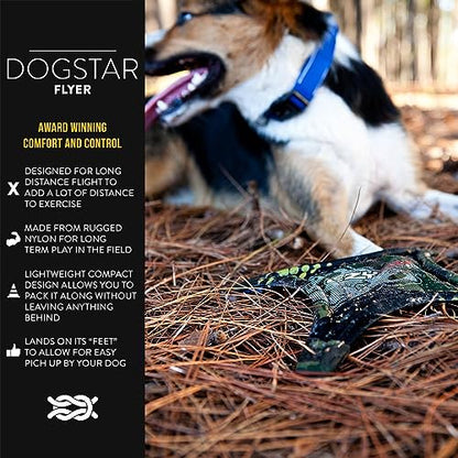 EzyDog DogStar Flyer Dog Flying Disc Toy – Foldable Soft Nylon Fetch Toy, Lightweight Long-Distance Throw, Floating for Water & Land – Durable for Small, Medium & Large Dogs