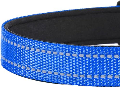 Reflective Dog Collar, Adjustable Soft Neoprene Padded Nylon Pet Collars with Buckle for Puppy and Small Dogs, Cats, Navy Blue,XS - color: Navy Blue, size: X-Small