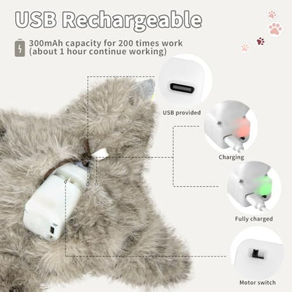Cat Toys, Flapping Bird Cat Toy(No Flying), Interactive Catnip Toy with Catnip Bags, Chirping Noise Enrichment Moving Wings Dog Cat Kitten Toys, Flappy Flying Pets Toy for Indoor(Oriole) (A3) - color: A3