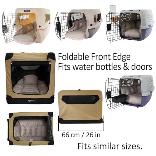 Helen's Pet Bed Multi-Fit Dog Crate Cushion, Small (Label: M JP Size) - Washable Reversible Crate Bed Pad, Soft Cushion for Wire, Plastic & Hard-Sided Crates, Carriers & Strollers - color: Beige Pink (Fabric), size: Small